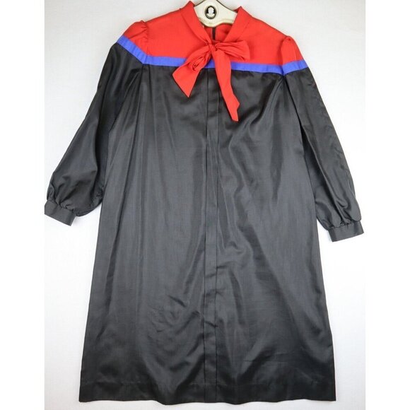 VINTAGE WOMEN'S BLACK & RED SHIFT DRESS - AMY ADAMS - SIZE 20A - Picture 2 of 5